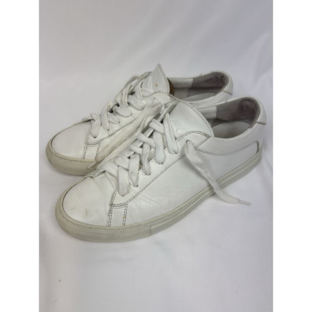 Koio Capri Triple White Leather Sneakers 39 Made in Italy Lace Up Minimalist